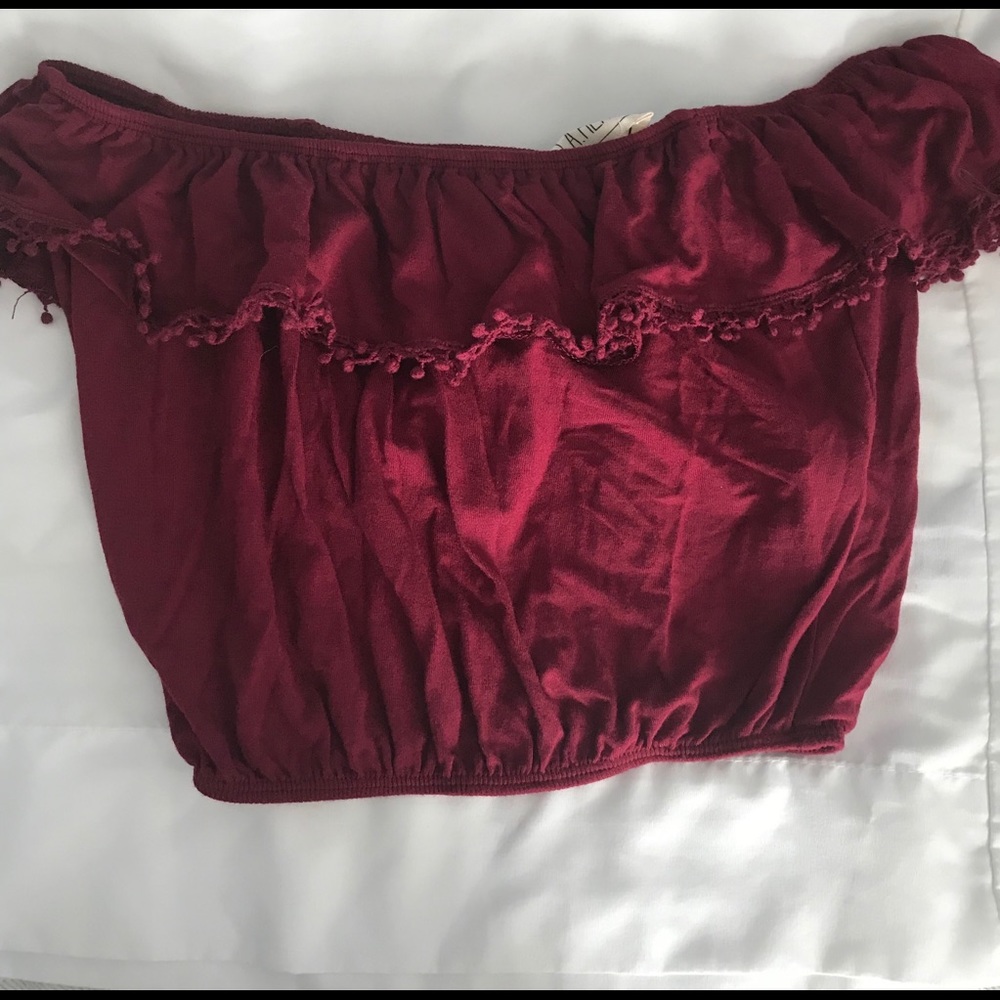 Off the shoulder crop top.